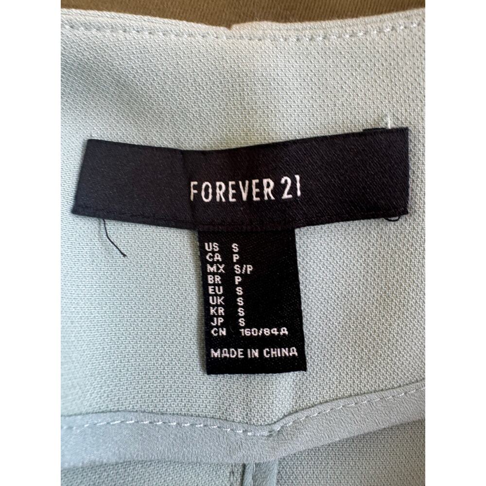 Mint Green Waterfall Trench Jacket Roll Tab Sleeves Size S - Picture 6 of 9